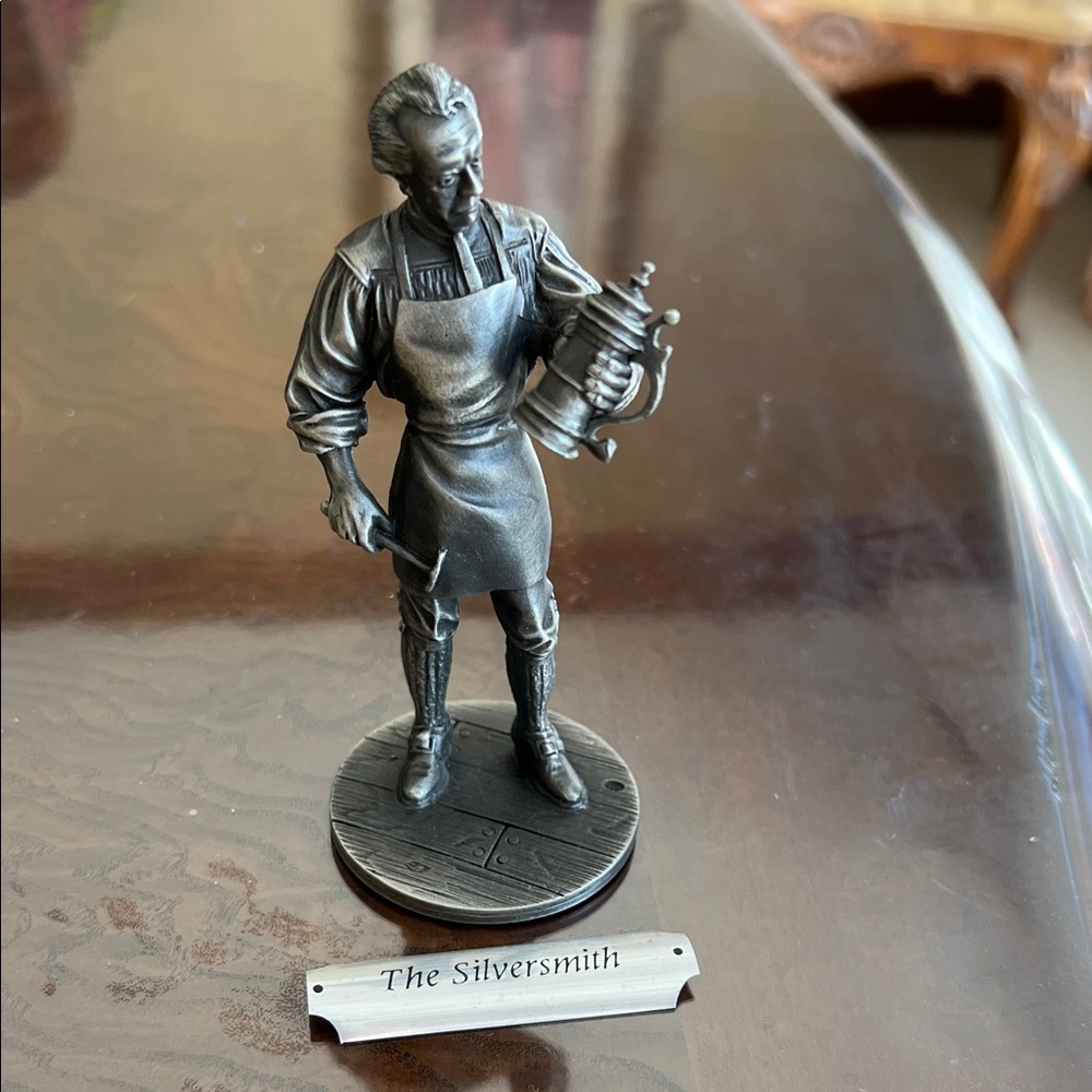 The Franklin Mint The Silversmith Fine Pewter Figurine 1974.